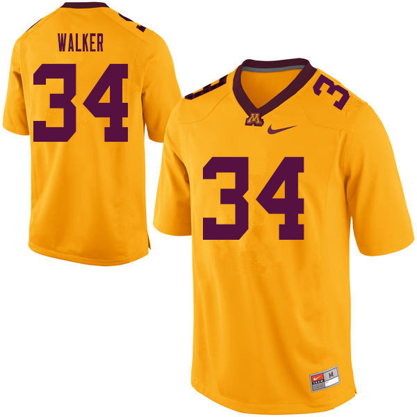 Men #34 Brock Walker Minnesota Golden Gophers College Football Jerseys Sale-Yellow